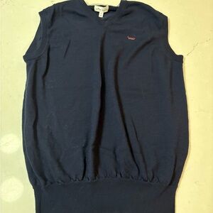 Peter Millar Men Sz M Marino Wool Silk Golf Sweater Vest Navy Tennis Pickleball